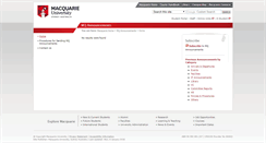 Desktop Screenshot of announcements.mq.edu.au